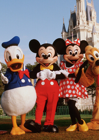 Donald, Mickey, Minnie, and Goofie from Disney Land.