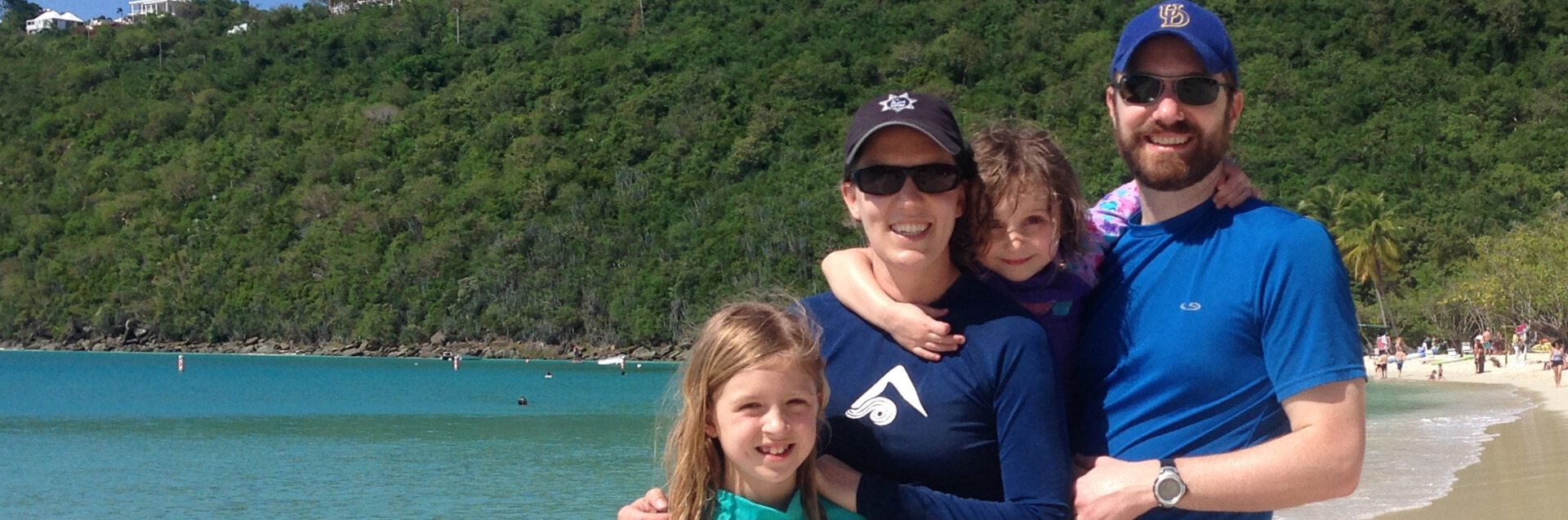 Family Photo on a beach at St Thomas, US Virgin Islands